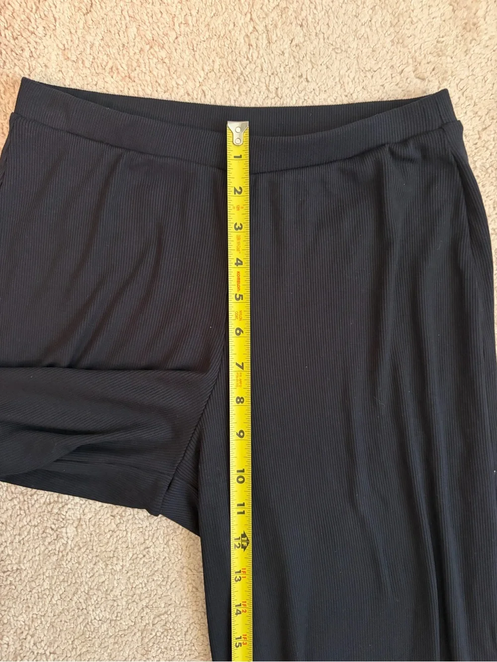 Alo Yoga NWT Mid Rise Dreamlight Straight Pants Ribbed Black Womens Sz S